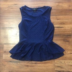 Navy peplum top